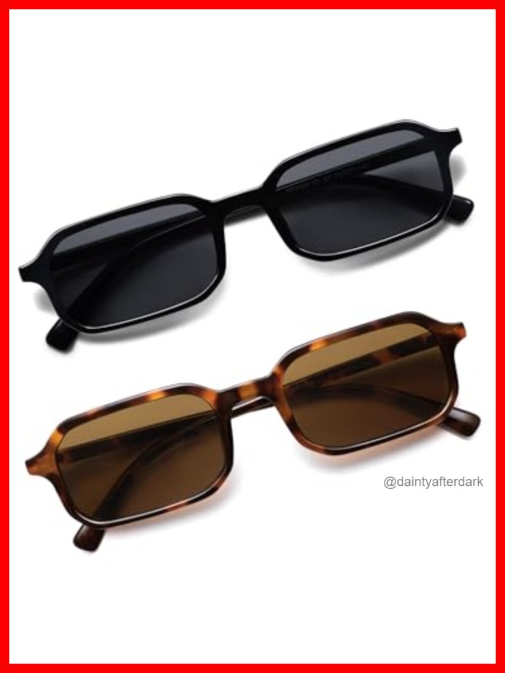 Retro Slim Rectangle Sunglasses UV400 Full Frame Unisex